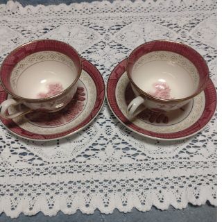 NIKKO - ニッコーダブルフェニックス 赤山水 カップ&ソーサー2客の