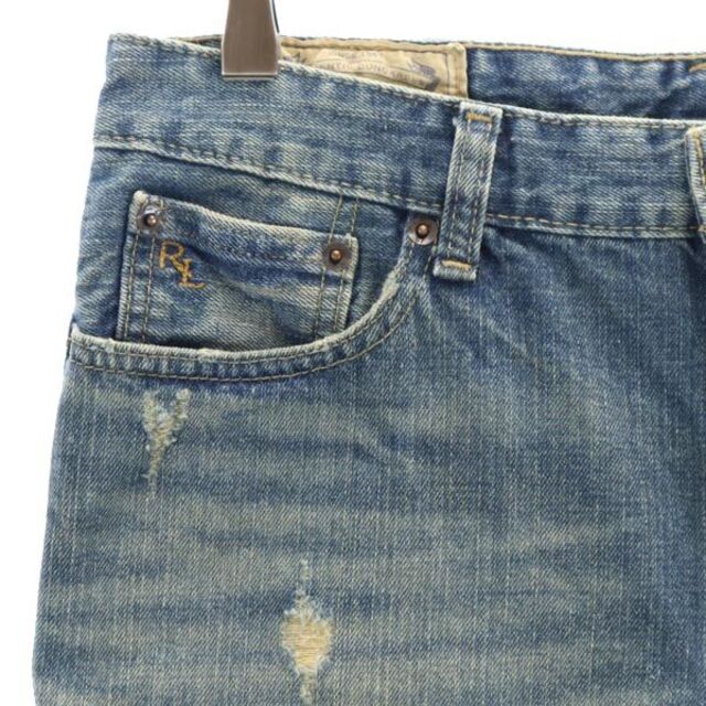ポロラルフローレン ダメージ加工 デニム ショートパンツ 18 POLO RALPH LAUREN キッズ 【中古】 【230519】