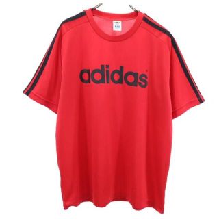 アディダス(adidas)のアディダス 80s ヴィンテージ 日本製 デサント製 ロゴプリント 半袖 Tシャツ O-XO レッド系 adidas 3ライン メンズ 【中古】  【230519】 メール便可(Tシャツ/カットソー(半袖/袖なし))