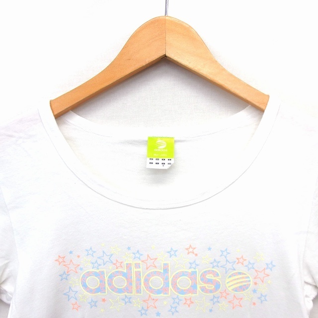 adidas(アディダス)のアディダス 国内正規品 カットソー Tシャツ ボートネック コットン 綿 透け感 レディースのトップス(Tシャツ(半袖/袖なし))の商品写真