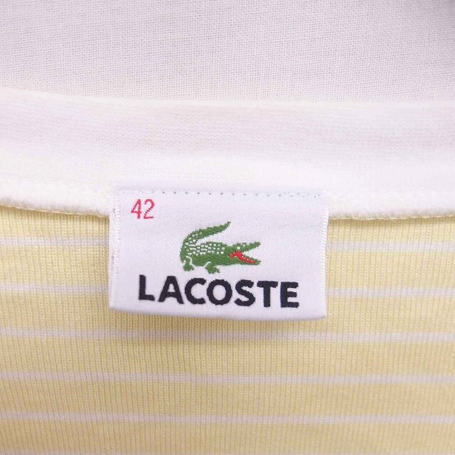 LACOSTE(ラコステ)のラコステ 国内正規品 カットソー Tシャツ ボーダー 半袖 42 イエロー レディースのトップス(カットソー(半袖/袖なし))の商品写真