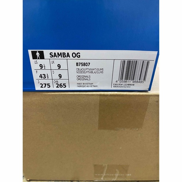 adidas SAMBA OG サンバUS9.5 27.5 BLACK