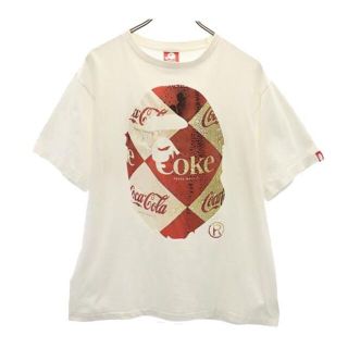 アベイシングエイプ(A BATHING APE)のアベイシングエイプ コカコーラ 半袖 Tシャツ L ホワイト系 A BATHING APE Coca-Cola メンズ 【中古】  【230519】 メール便可(Tシャツ/カットソー(半袖/袖なし))