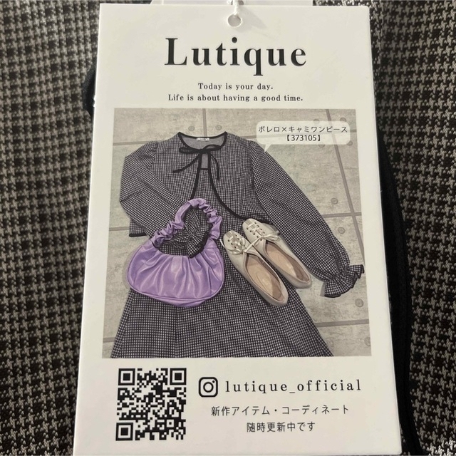 Lutique ボレロ×キャミワンピース ダークブラウン レディースのワンピース(ひざ丈ワンピース)の商品写真