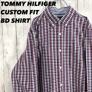 トミーヒルフィガー(TOMMY HILFIGER)のアメリカ古着トミーヒルフィガー　長袖ブロードチェック柄BDシャツ　サイズS男女(シャツ)