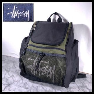 ステューシー(STUSSY)の90s 00s old stussy リュック バックパック カーキ ブラック(バッグパック/リュック)