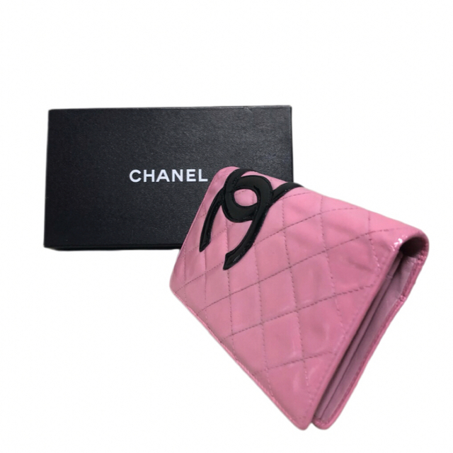 CHANEL(シャネル)のCHANEL シャネル カンボンライン  マトラッセ 二つ折り長財布 ラムスキン レディースのファッション小物(財布)の商品写真