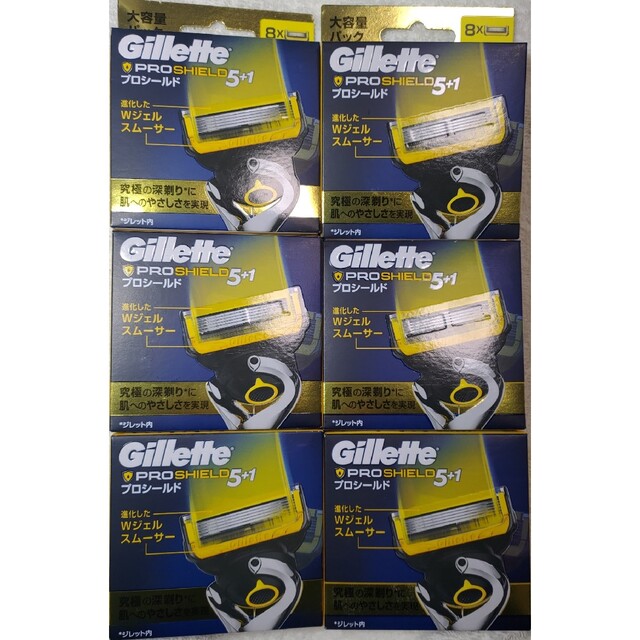 Gillette(ジレット)のジレット プロシールド 5+1 替刃 8個入×6 Gillette コスメ/美容のシェービング(カミソリ)の商品写真