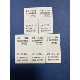東急　株主優待乗車証　5枚(鉄道乗車券)