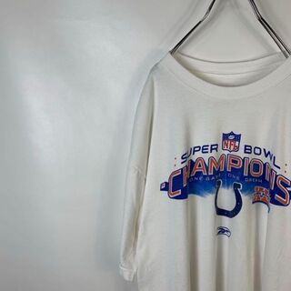 リーボック(Reebok)のD347 リーボック　ビッグプリント　NFL 2XL 白　半袖　Tシャツ(Tシャツ/カットソー(半袖/袖なし))