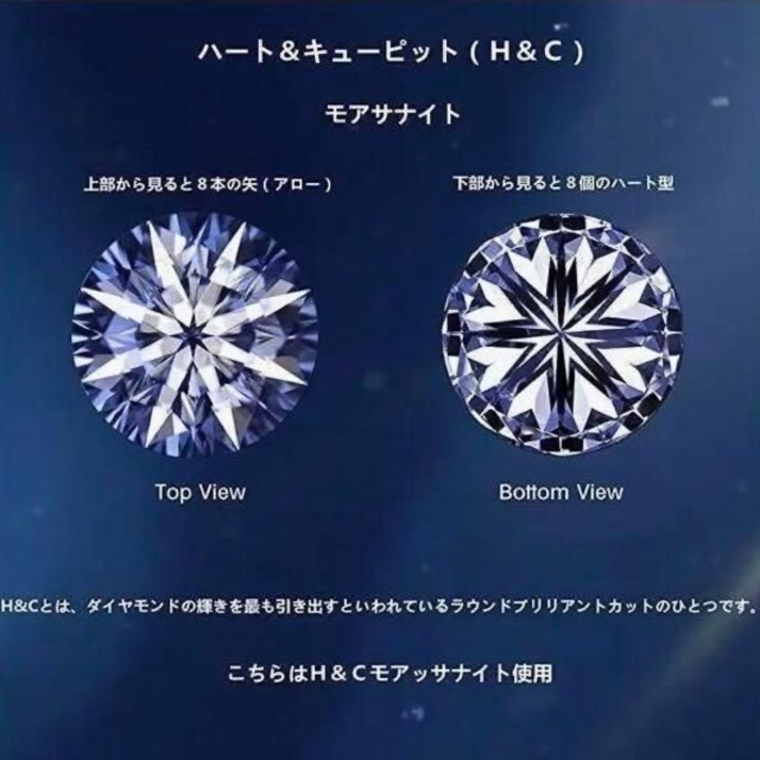 【専用ページ】モアサナイト　リング　ネックレス　6.5mm  1ct  証明書 レディースのアクセサリー(リング(指輪))の商品写真