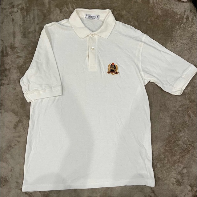 BURBERRY(バーバリー)のBurberry バーバリー　90s  ポロシャツ　白 メンズのトップス(ポロシャツ)の商品写真