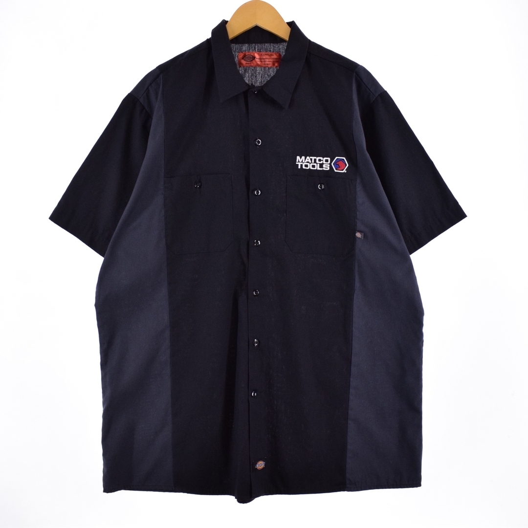 Dickies(ディッキーズ)の古着 ディッキーズ Dickies ツートン 刺繍入り 半袖 ワークシャツ メンズXL /eaa337165 メンズのトップス(シャツ)の商品写真