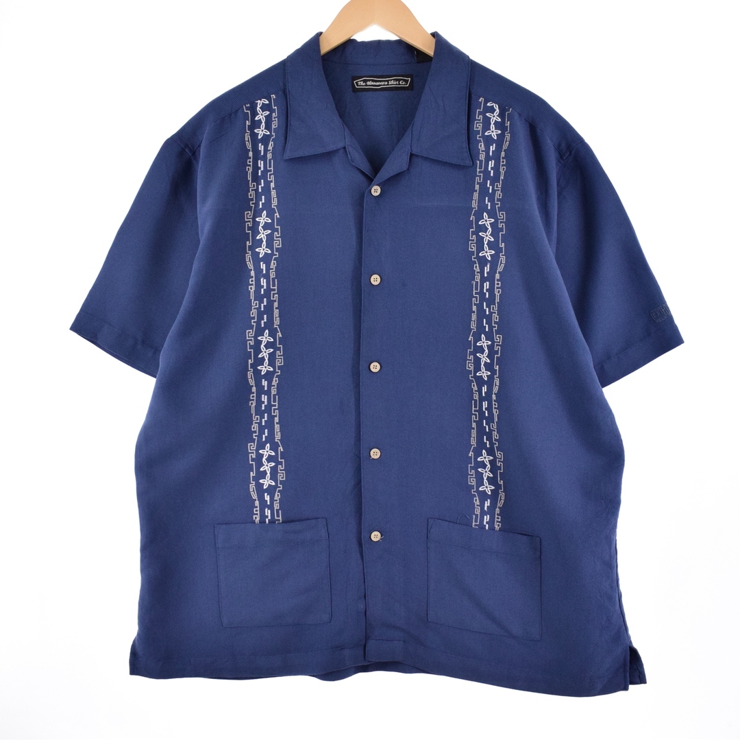 刺繍生産国The Hauanera Shirt Co. 半袖 オープンカラー シャツ メンズXL /eaa337276