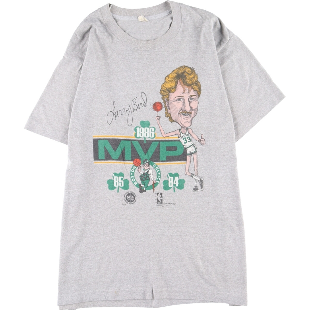 XL着丈80年代 スクリーンスターズ SCREEN STARS NBA BOSTON CELTICS ボストンセルティックス LARRY BIRD ラリーバード スポーツプリントTシャツ USA製 メンズM ヴィンテージ /eaa337504