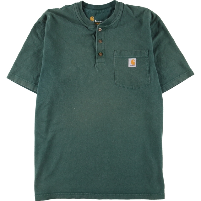 カーハート Carhartt ORIGINAL FIT ヘンリーネック 半袖 ワンポイントロゴポケットTシャツ メンズXL /eaa345557