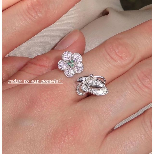 RTEP flower&butterfly ring フラワー蝶々リング 指輪 レディースのアクセサリー(リング(指輪))の商品写真