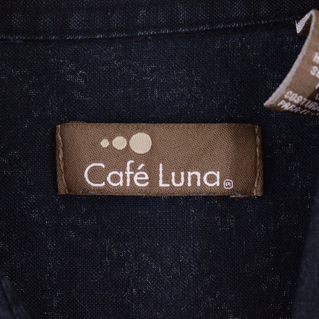 Cafe Luna レギュラーカラー 半袖 リネンシャツ メンズXL /eaa337353