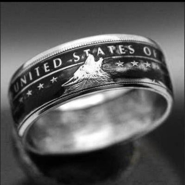 【SALE】リング メンズ シルバー オオカミ ウルフ 指輪 20号 メンズのアクセサリー(リング(指輪))の商品写真