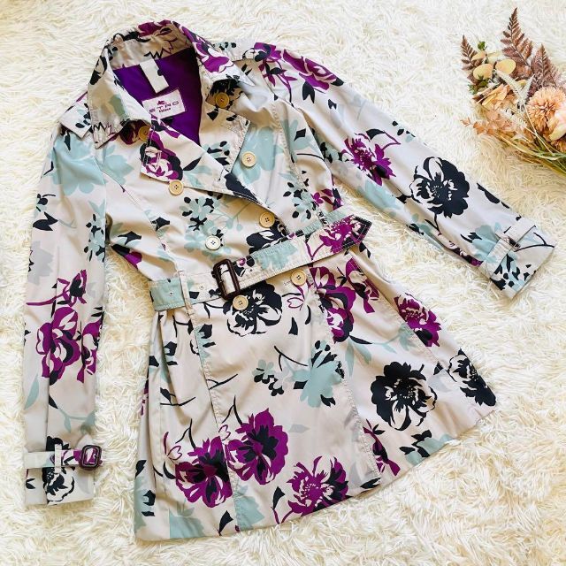 ETRO - 極美品*ETRO 現行タグ 40 ベルトトレンチコート 花柄 軽量