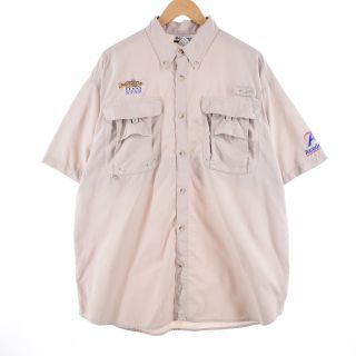 コロンビア(Columbia)の古着 コロンビア Columbia PFG ボタンダウン 刺繍入り 半袖 フィッシングシャツ メンズXXL /eaa336108(シャツ)