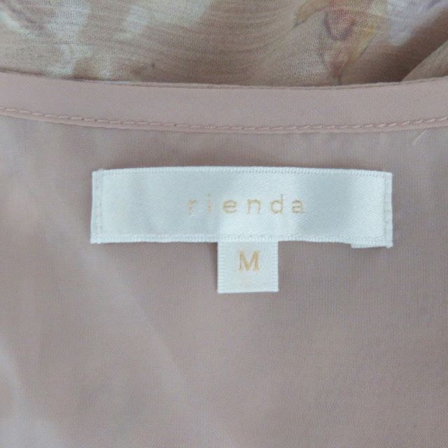 rienda(リエンダ)のリエンダ ワンピース 半袖 フラッタースリーブ 花柄 シフォン M ピンク レディースのワンピース(ロングワンピース/マキシワンピース)の商品写真