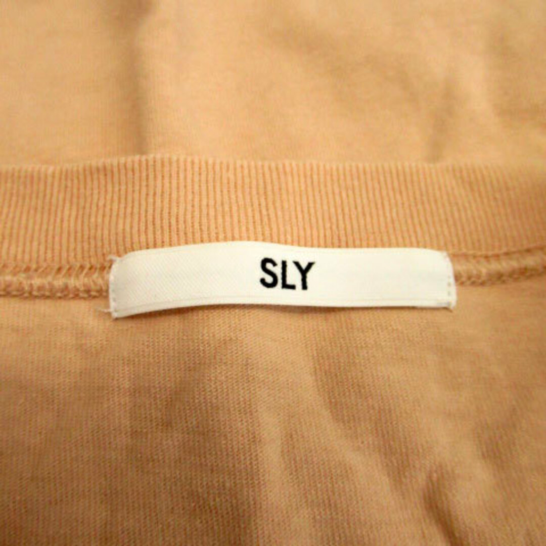 SLY(スライ)のスライ SLY Tシャツ カットソー 長袖 ラウンドネック プリント F ピンク レディースのトップス(Tシャツ(長袖/七分))の商品写真