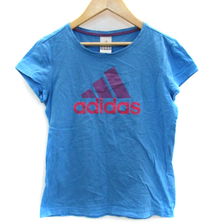 アディダス(adidas)のアディダス adidas Tシャツ カットソー プリント L ライトブルー(Tシャツ(半袖/袖なし))