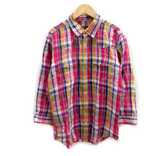 アバハウス(ABAHOUSE)のアバハウス カジュアルシャツ 七分袖 チェック柄 3 マルチカラー ピンク(シャツ)