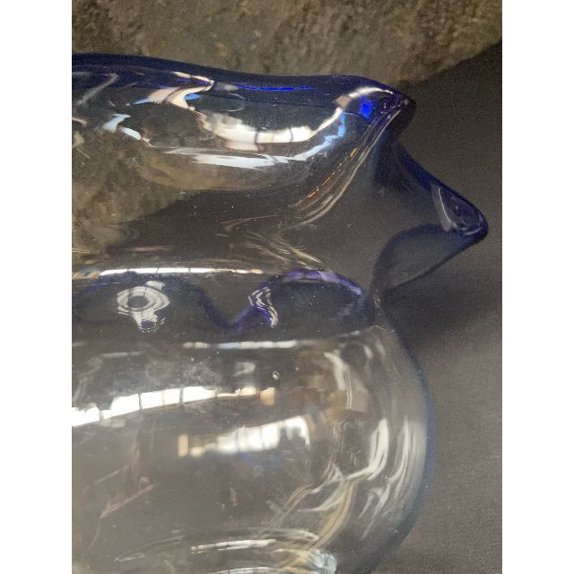 金魚鉢 フリル ガラス 昭和 レトロ ヴィンテージ フラワーベース 美品 9