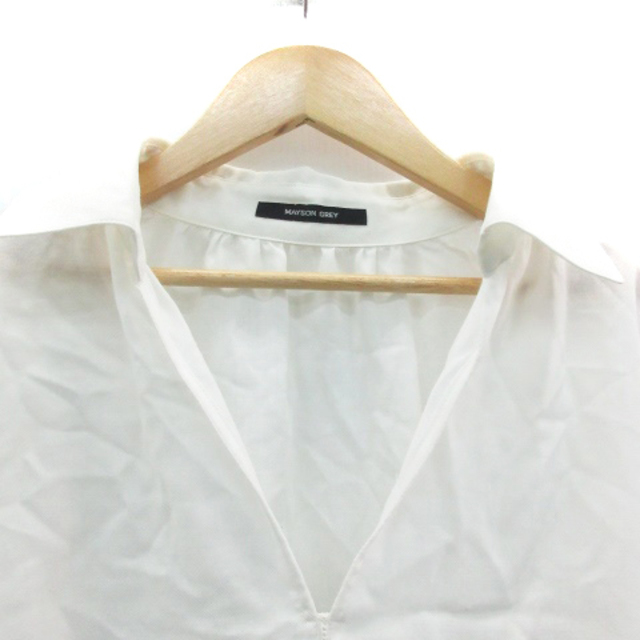 MAYSON GREY(メイソングレイ)のメイソングレイ シャツ ブラウス 七分袖 スキッパーカラー 2 ホワイト 白 レディースのトップス(その他)の商品写真