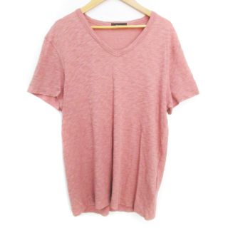 セオリー(theory)のセオリー Tシャツ カットソー 半袖 Vネック 総柄 XS ピンク /FF42(Tシャツ/カットソー(半袖/袖なし))