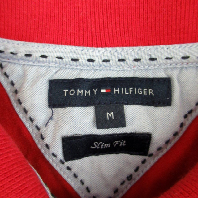 TOMMY HILFIGER(トミーヒルフィガー)のトミーヒルフィガー ポロシャツ 半袖 ポロカラー ロゴ刺繍 M 赤 レディースのトップス(ポロシャツ)の商品写真