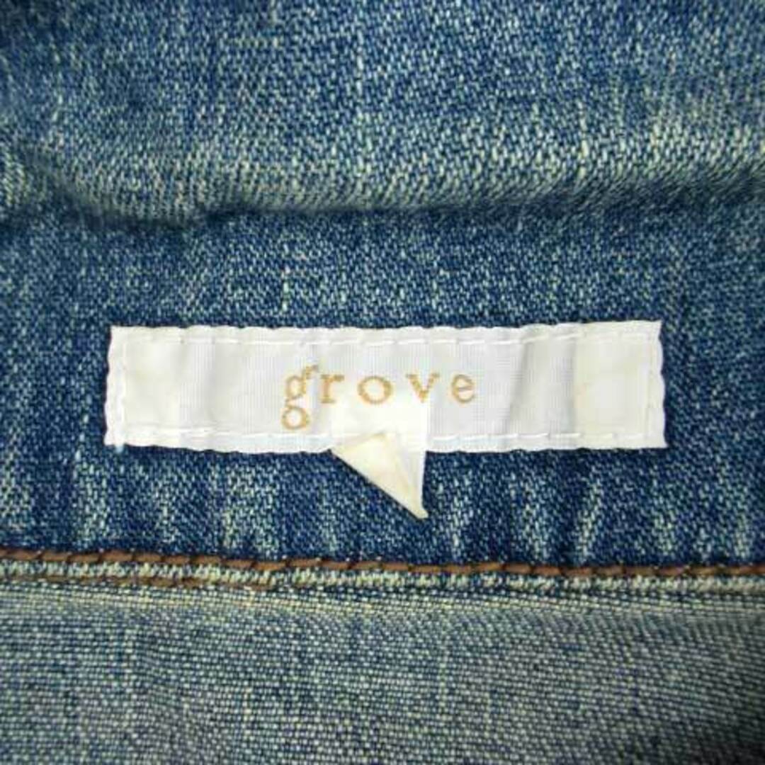 grove(グローブ)のグローブ grove デニムジャケット ジージャン Gジャン ミドル丈 M 青 レディースのジャケット/アウター(Gジャン/デニムジャケット)の商品写真