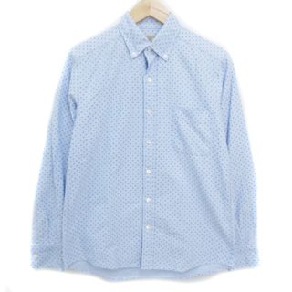 ユナイテッドアローズグリーンレーベルリラクシング(UNITED ARROWS green label relaxing)のグリーンレーベルリラクシング シャツ 長袖 ドット柄 M 水色 紺 /FF9(シャツ)