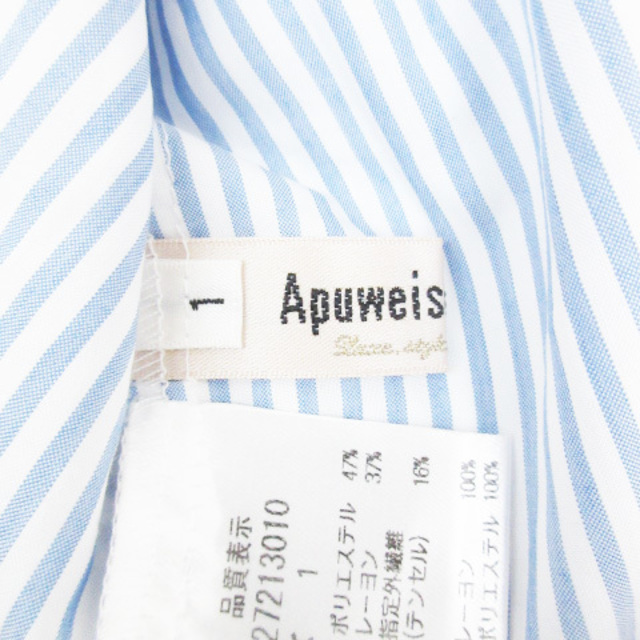 Apuweiser-riche(アプワイザーリッシェ)のアプワイザーリッシェ ブラウス カットソー 半袖 花柄 1 白 水色 /FF50 レディースのトップス(シャツ/ブラウス(半袖/袖なし))の商品写真