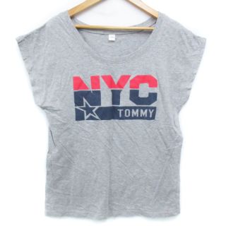 トミー(TOMMY)のトミー Tシャツ カットソー フレンチスリーブ ロゴ M 杢グレー /FF57(Tシャツ(半袖/袖なし))