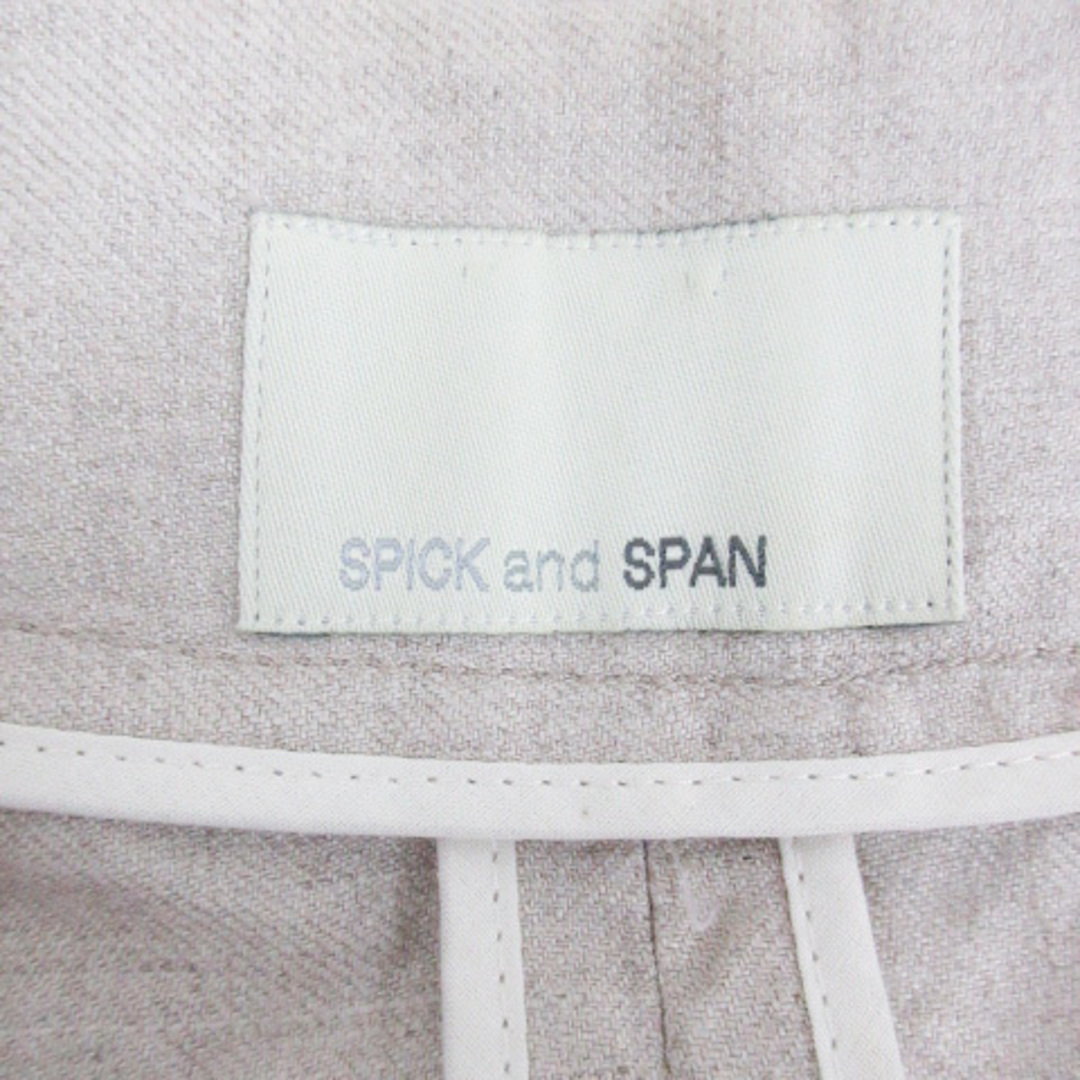 Spick & Span(スピックアンドスパン)のスピック&スパン ノーカラージャケット ショート丈 七分袖 ベージュ /FF11 レディースのジャケット/アウター(その他)の商品写真