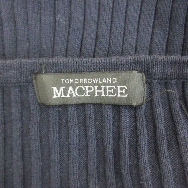MACPHEE(マカフィー)のマカフィー トゥモローランド リブニット カットソー 七分袖 ボートネック 紺 レディースのトップス(ニット/セーター)の商品写真