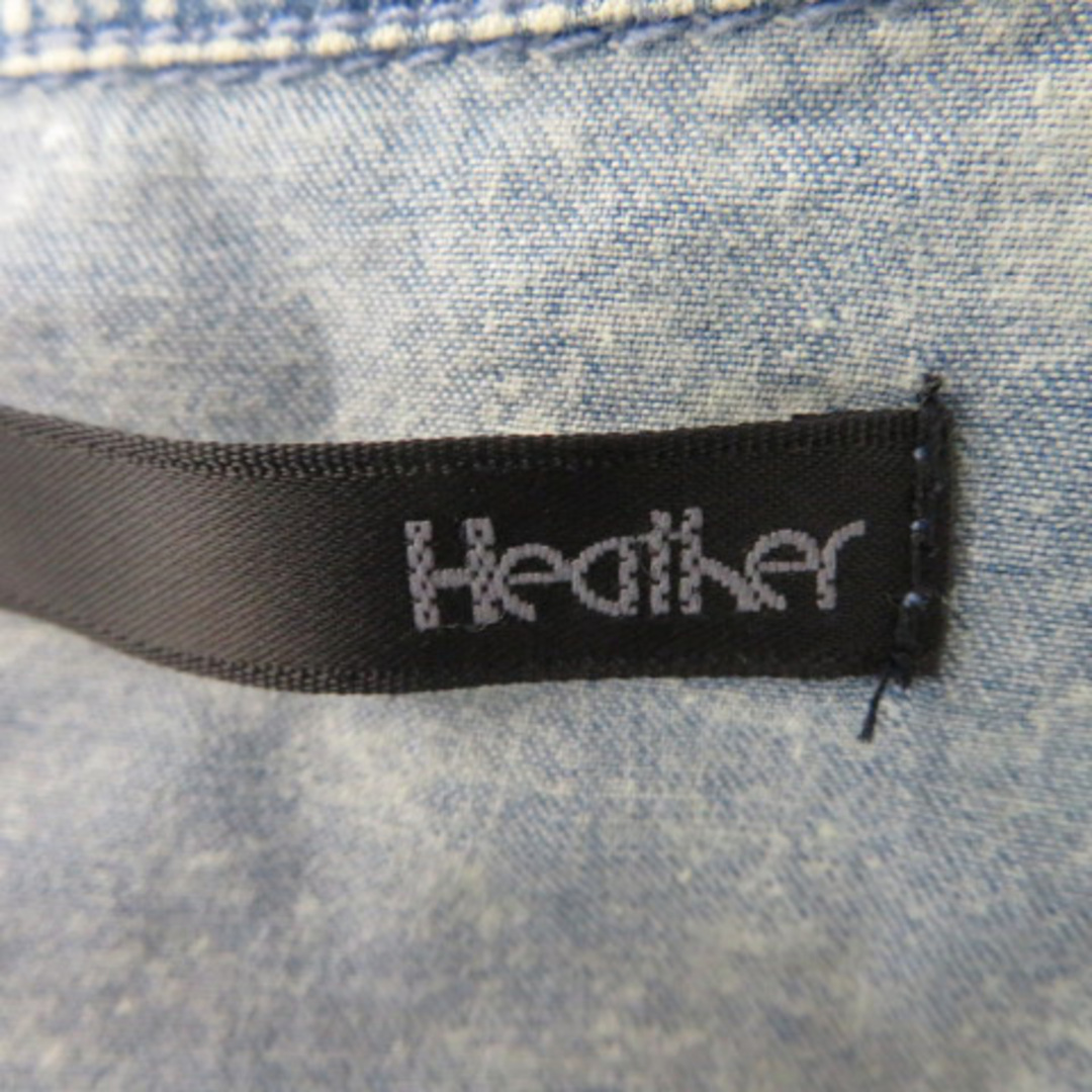 heather(ヘザー)のヘザー デニムジャケット ライダース風 ミドル丈 ジップアップ オープンカラー レディースのジャケット/アウター(その他)の商品写真