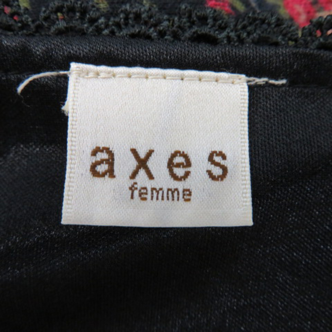 axes femme(アクシーズファム)のアクシーズファム ワンピース ひざ丈 半袖 Uネック 花柄 M マルチカラー 紺 レディースのワンピース(ひざ丈ワンピース)の商品写真