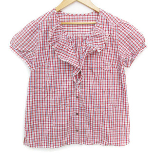 ジェイプレス(J.PRESS)のジェイプレス シャツ ブラウス 半袖 チェック柄 11 白 赤 /FF44(シャツ/ブラウス(半袖/袖なし))