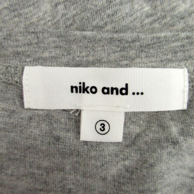 niko and...(ニコアンド)のニコアンド カットソー ラウンドネック 半袖 刺繍 3 グレー レディースのトップス(カットソー(半袖/袖なし))の商品写真
