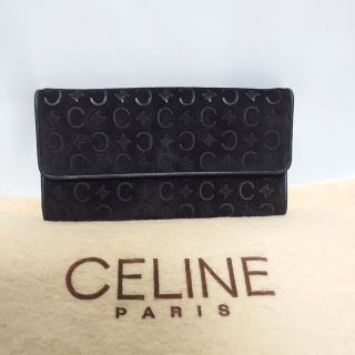 【未使用✨】CELINE 三つ折財布 パープル スエード Ｃマカダム トリオンフ