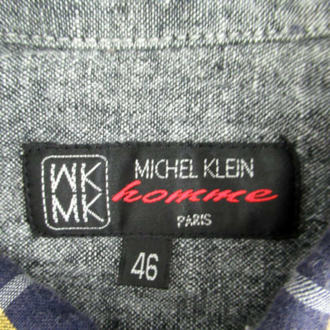 MK MICHEL KLEIN homme(エムケーミッシェルクランオム)のエムケーミッシェルクランオム カジュアルシャツ 七分袖 チェック柄 リネン 46 メンズのトップス(シャツ)の商品写真