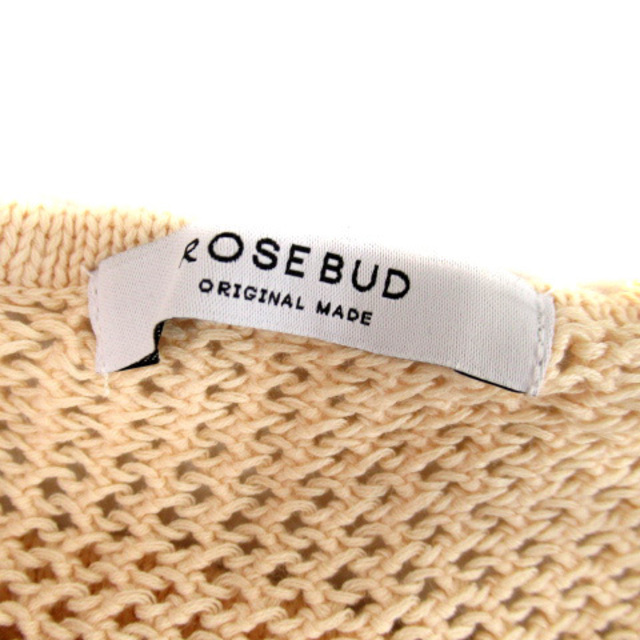 ROSE BUD(ローズバッド)のローズバッド ニット カットソー ノースリーブ シースルー リネン アイボリー レディースのトップス(ニット/セーター)の商品写真