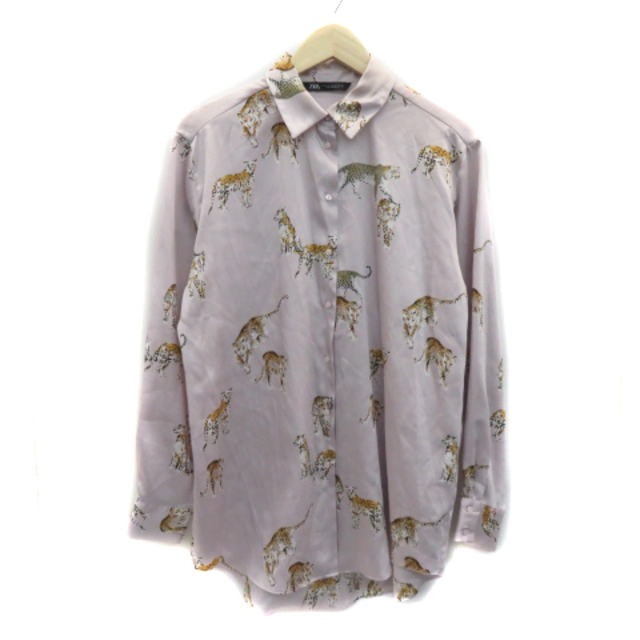Used ブラック レオパード オーバーサイズ ロングシアーシャツ