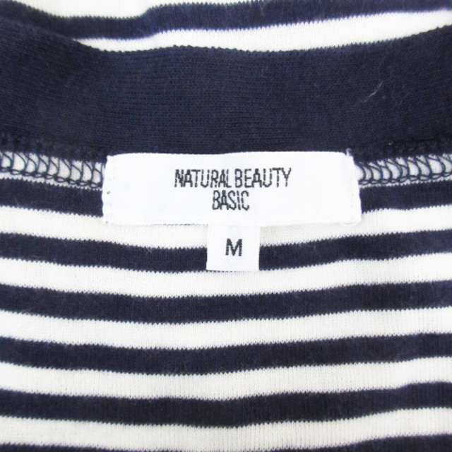 NATURAL BEAUTY BASIC(ナチュラルビューティーベーシック)のナチュラルビューティーベーシック カットソー 半袖 M 紺 白 /FF52 レディースのトップス(カットソー(半袖/袖なし))の商品写真