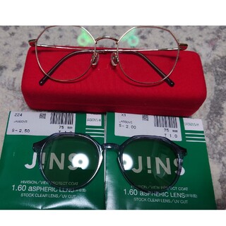 ジンズ(JINS)のJ!NS マグネット式サングラス 眼鏡 左2.5 右2.0 レンズ(サングラス/メガネ)
