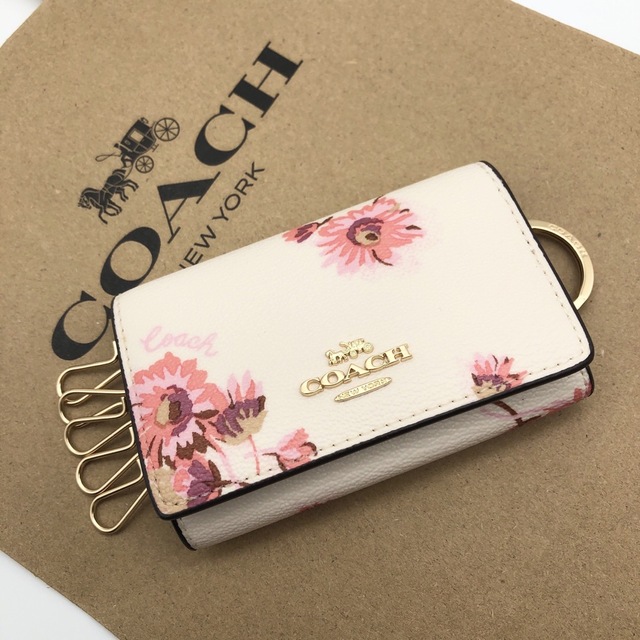 新品 未使用　COACH コーチ  キーケース  チョーク花柄　財布  バッグ